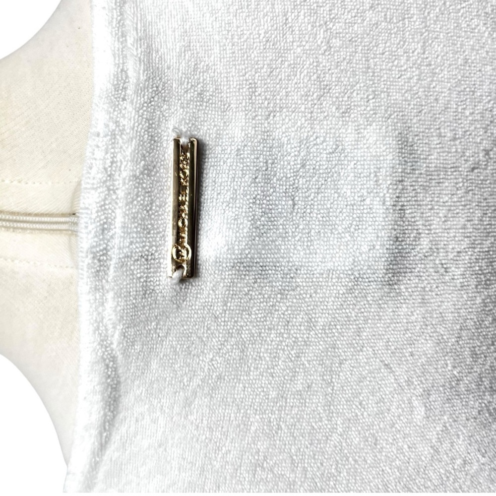 Michael Kors Terrycloth Oversize CoverUp White Tunic Shirt XS Old Money Prep NWT - Picture 5 of 7